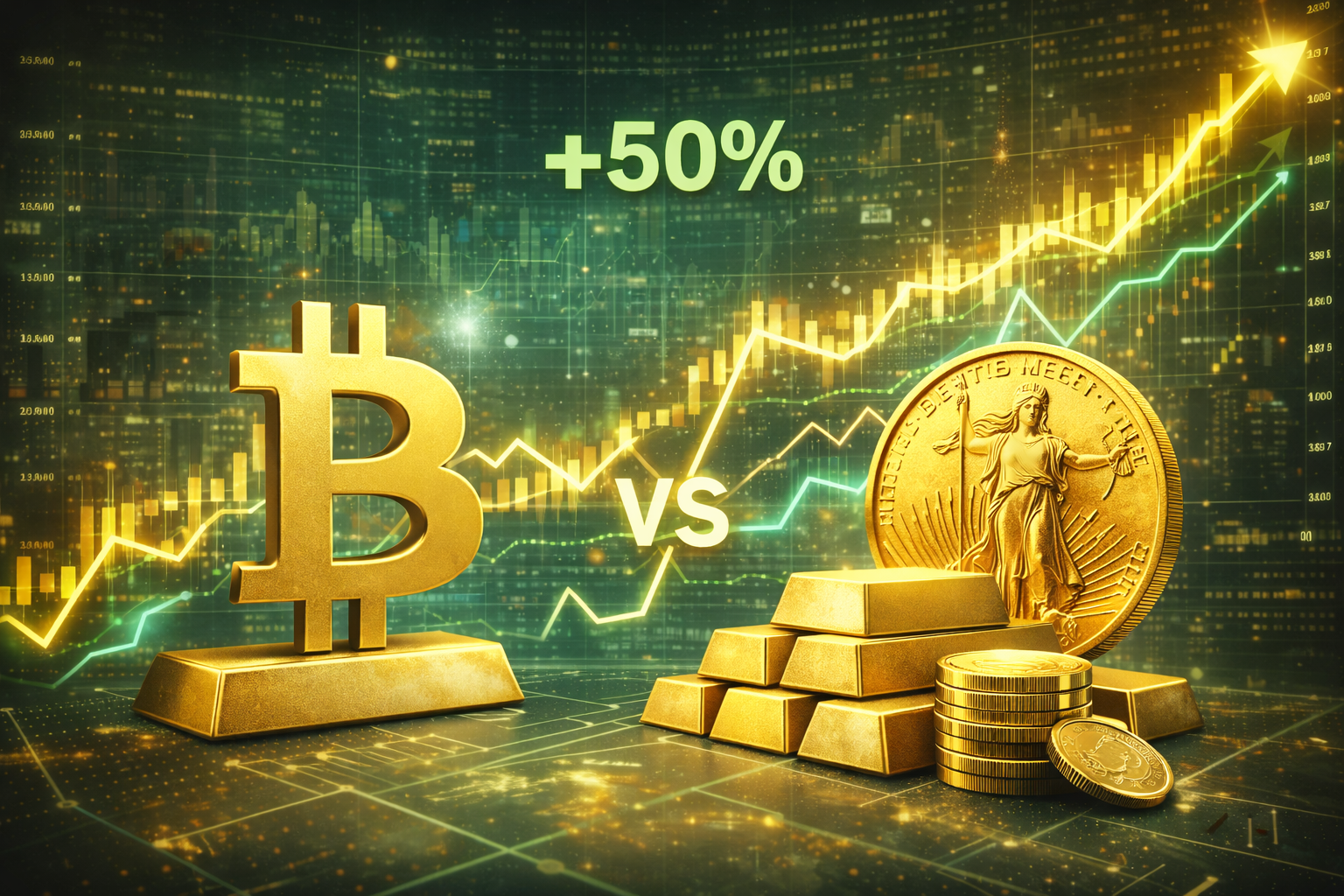 Bitcoin vs Ouro: Como a correlação entre os ativos pode impulsionar o preço do BTC em 50% até março